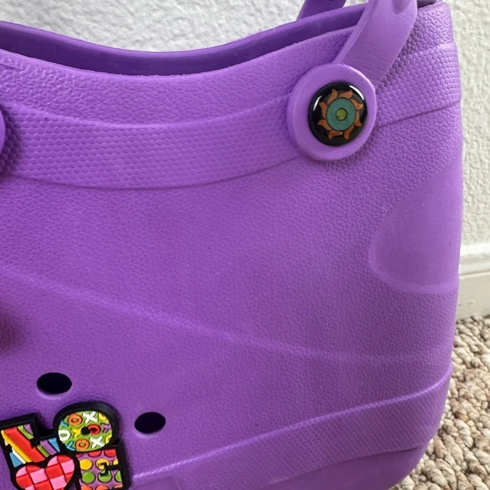 Optari Sol Tote Croc Style Purple Large Hand Tote Bag Waterproof Colorful